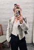 Grandient Colour Faux Fur- Cropped Jacket | Caju