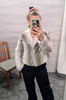 Grandient Colour Faux Fur- Cropped Jacket | Caju