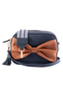 Sally Bow- Navy with Tan bow | LIV & MILLY