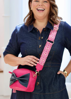 Sally Bow-Pink with Navy bow | LIV & MILLY