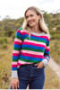 Australia Wool Blend Multi Stripe Sweater - Bright Combo | Seesaw