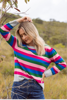 Australia Wool Blend Multi Stripe Sweater - Bright Combo | Seesaw