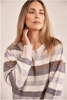 Australia Wool Blend Multi Stripe Sweater - Mocha Combo | Seesaw