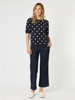 Ascot Spot Top - Navy/White | Gordon Smith