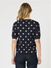 Ascot Spot Top - Navy/White | Gordon Smith