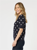 Ascot Spot Top - Navy/White | Gordon Smith