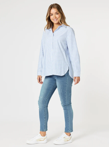 French Stripe Shirt - Blue/White | Threadz