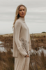 Harmony Merino Cotton Mock Neck Pullover Nougat | Talamaya
