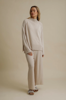 Harmony Merino Cotton Mock Neck Pullover Nougat | Talamaya