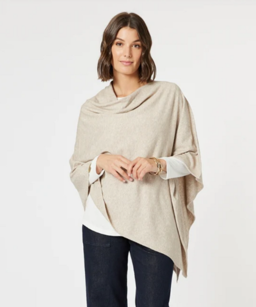 Macy Knit Poncho - Natural | Clarity