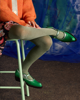  ‘Geo Sage’ Merino Wool Tights | Tightology