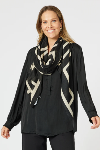 Abstract Scarf-Black/Natural | Gordon Smith