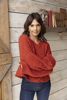 Alpaca Blend Knit V Neck Jumper- Rust | Escape by QC