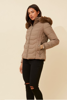Faux Fur Puffer Jacket - Latte | Caroline K Morgan