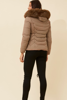 Faux Fur Puffer Jacket - Latte | Caroline K Morgan