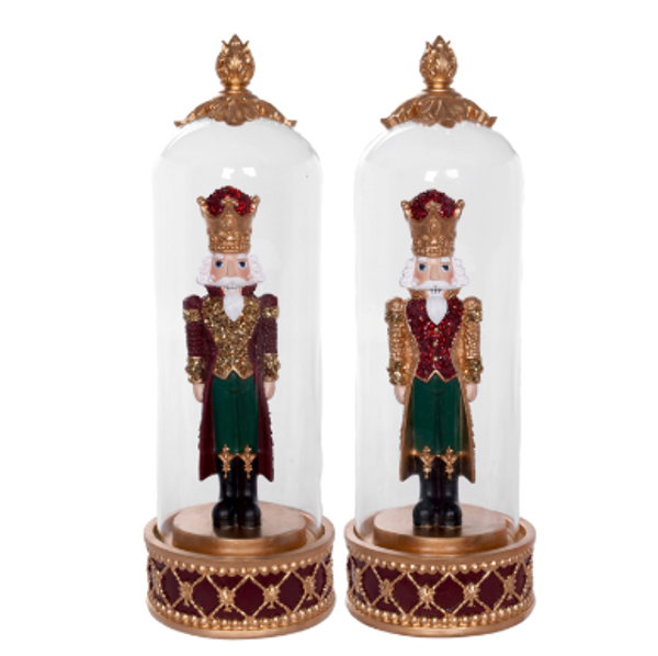 RESIN NUTCRACKER IN DOME- ASSORTED | Christmas