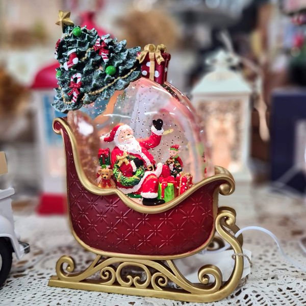 Festive Sleigh - Santa | Snow Globe