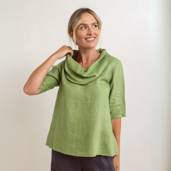 Cowl Neck Top - Pistachio | Seesaw