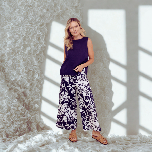 Palazzo Wide Leg Pant - Vine Navy | Seesaw