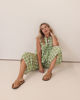 Shirred Waist Cotton Pant - Pistachio Spot | Seesaw