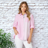 Skyler Stripe Shirt - Pink White | Threadz