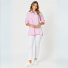 Skyler Stripe Shirt - Pink White | Threadz
