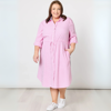Skyler Stripe Shirt Dress - Pink White | Threadz