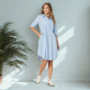 Skyler Stripe Shirt Dress - Pink White | Threadz