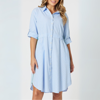 Skyler Stripe Shirt Dress - Pink White | Threadz