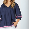 Ric Rac Top - Navy | Threadz