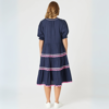 Ric Rac Tiered Dress - Navy | Threadz