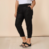 Sarah Linen Pleat Hem Pant - Black | Gordon Smith