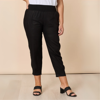 Sarah Linen Pleat Hem Pant - Black | Gordon Smith