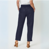 Sarah Linen Pleat Hem Pant - Navy | Gordon Smith