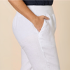 Sarah Linen Pleat Hem Pant - White | Gordon SmitH