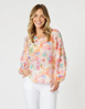 Spring Floral Sheer Blouse - Multi | Gordon Smith