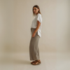 Retreat Cotton Twist Full Length Pant - Vintage Khaki x Silver | Talamaya