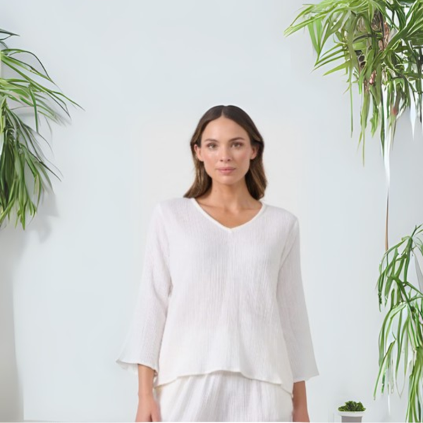 Relaxed Fit Blouse- White | Caju