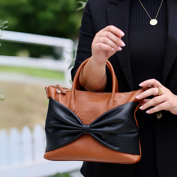 Charlotte with a Bow - Tan/Black | LIV & MILLY