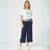 Lino Wide Leg Pant - Navy | Gordon Smith