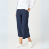 Lino Wide Leg Pant - Navy | Gordon Smith