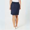 Lino Stitch Hem Detail Skirt - Navy | Gordon Smith