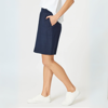 Lino Stitch Hem Detail Skirt - Navy | Gordon Smith