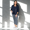 Danielle Linen Jacket - Navy | Gordon Smith
