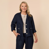 Danielle Linen Jacket - Navy | Gordon Smith