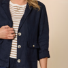 Danielle Linen Jacket - Navy | Gordon Smith