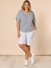 Santorini Cotton Pull On Short - White | Threadz