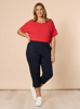 Santorini Cropped Cotton Pant - Navy | Threadz