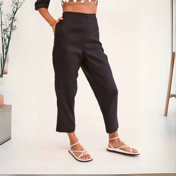 Flat Front 7/8 Pant - Black | Seesaw