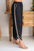 Embroidery Trim Wide Leg Pant - Black/Natural | Seesaw